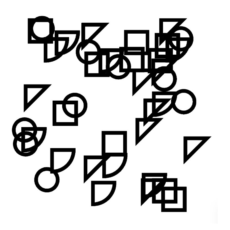 Beispielbild geometrische Formen, Konturstärke 10, keine Füllung