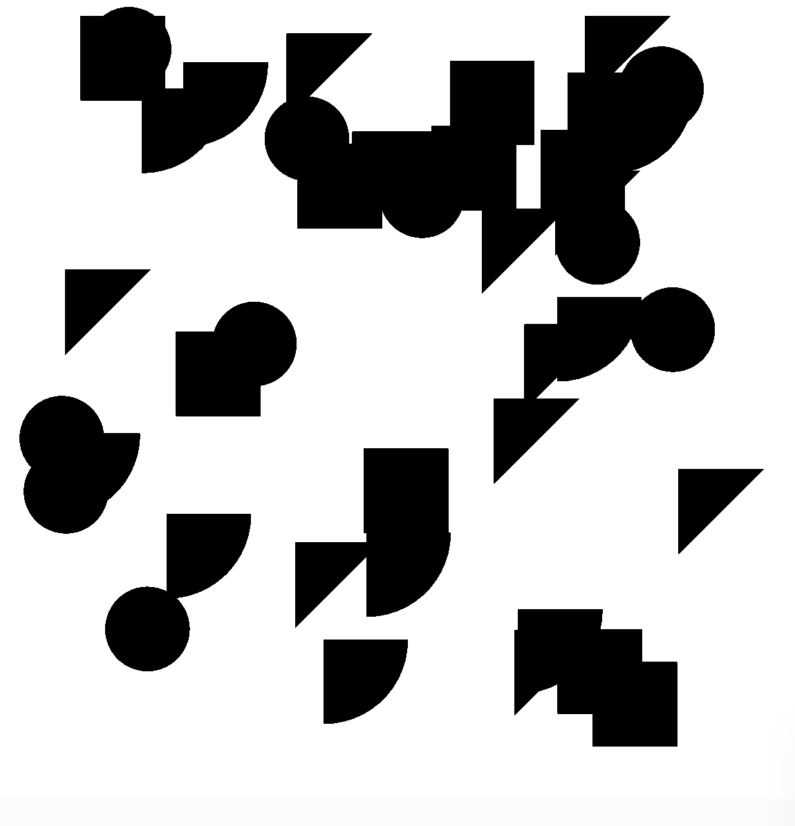 Beispielbild Generative Animation mit Kreisen, Quadraten, Dreiecken und Viertelkreisen