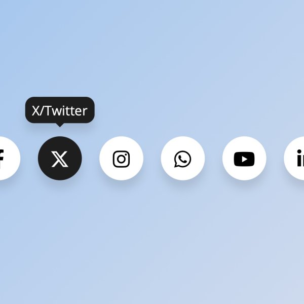 Social Media Buttons mit Hover-Effect